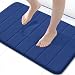 Memory Foam Soft Bath Mats - Non Slip Absorbent Bathroom Rugs Rubber Back Runner Mat for Kitchen Bathroom Floors 20" x 32", Navy Blue