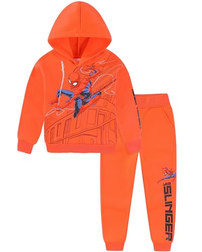 Marvel Spider-Man Boys 2 Piece Fleece Pullover Hoodie and Pants Set for Big Kids