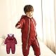 Baby Schneeanzug Overall Winter mit Kapuze Strampler Jungen Mädchen Säugling Schnee Tragen Dick Jumpsuit Weinrot 12-18 Monate