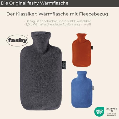 Fashy 6530 21 2007 Wärmflasche mit Vliesbezug 2 Liter