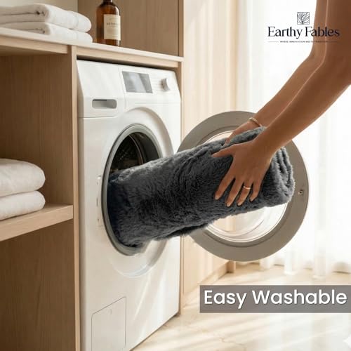 Image of Earthy Fables Feather Microfiber Rug /Mat, Thick, Quick Dry, Anti-Skid, Non-Slip, Machine Washable Floor Rug, Door Mat for Kitchen, Bedroom, Living Room, 60 x 40 cm - Grey