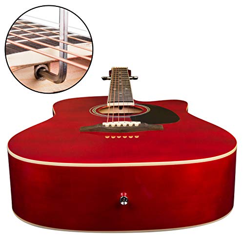 Image of JUAREZ Arpeggio 41 Inch Acoustic Guitar Kit, JRA41SP-RD Spruce Top, Rosewood Fretboard & Bridge, Truss Rod, Chrome Die Cast Machine Tuners, Red