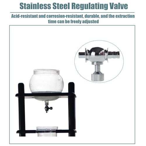 Drip Tower Kaffeemaschine, Kaltgebrüh-Tropfturm, mit Ständer, einstellbare Geschwindigkeit, 1000 ml Behälter, für gewerbliche Büros, macht 5-8 Tassen – Bild 7