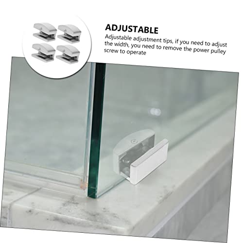 Doitool 16 Pcs Door Swing Stopper Push And Pull Aluminum Alloy Silver Shower Door Guide Adjustable Base #TOP1