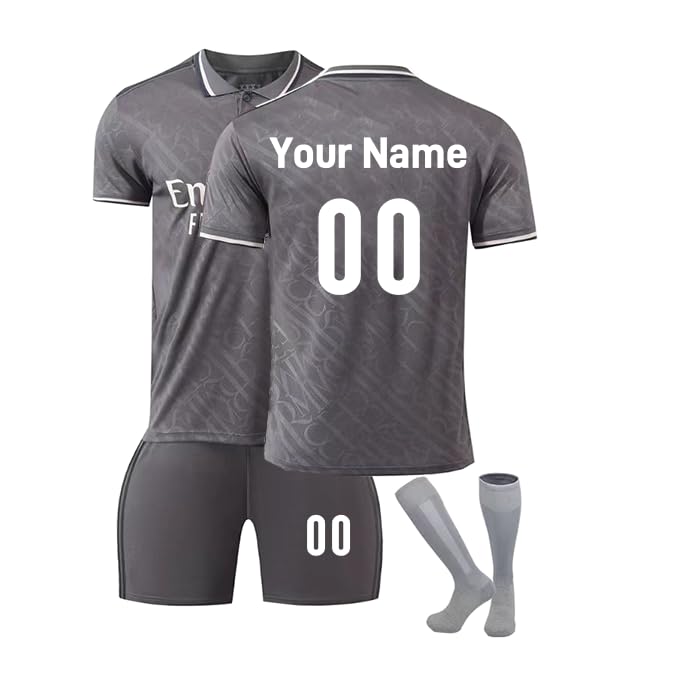 Genérico Personalizada Camisetas de Fútbol Niño, Camiseta Futbol Personalizada con tu Nombre Número, Equipaciones de Futbol Infantil/Adulto con Pantalones Cortos,Adecuado para Mujeres y Hombres