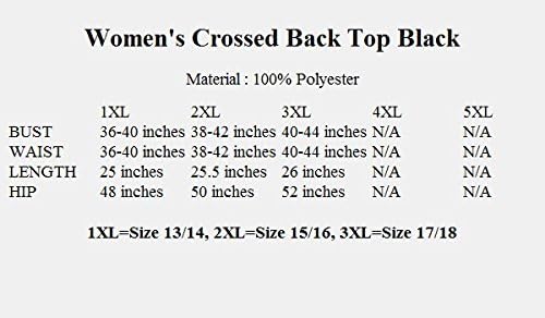 eVogues Women's Crossed Back Top Black - Image 5