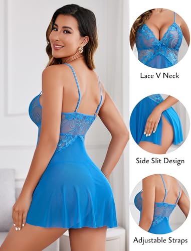 Image of Avidlove Women Lace Lingerie Babydoll Sexy Chemise Exotic Nightgowns Bridal Nightdress