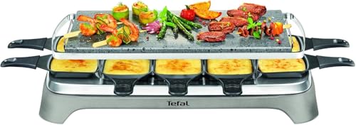 Tefal Pierrade Raclette, 1350 Watt, Grill-Platte aus Stein + 10 antihaftbeschichtete Pfännchen, inkl. Schaber, abnehmbares Kabel, grau, PR457B Tefal Pierrade Raclette, 1350 Watt, Grill-Platte aus Stein + 10 antihaftbeschichtete Pfännchen, inkl. Schaber, abnehmbares Kabel, grau, PR457B