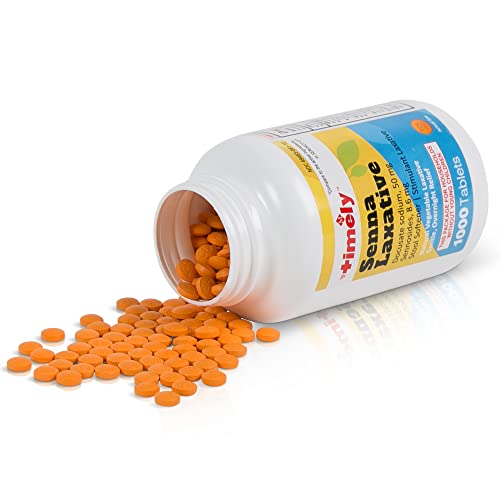 Timely By Time Cap Labs - Senna S Laxative - 1000 Count Tablets - Compared To The Active Ingredients In Senokot-S - Natural Vegetable Based Laxative For Constipation Relief - Gentle Overnight Relief #TOP5