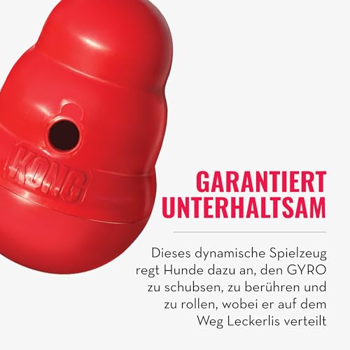 KONG – Wobbler – Interaktiver, Spülmaschinenfester Leckerlispender – Für Kleine Hunde