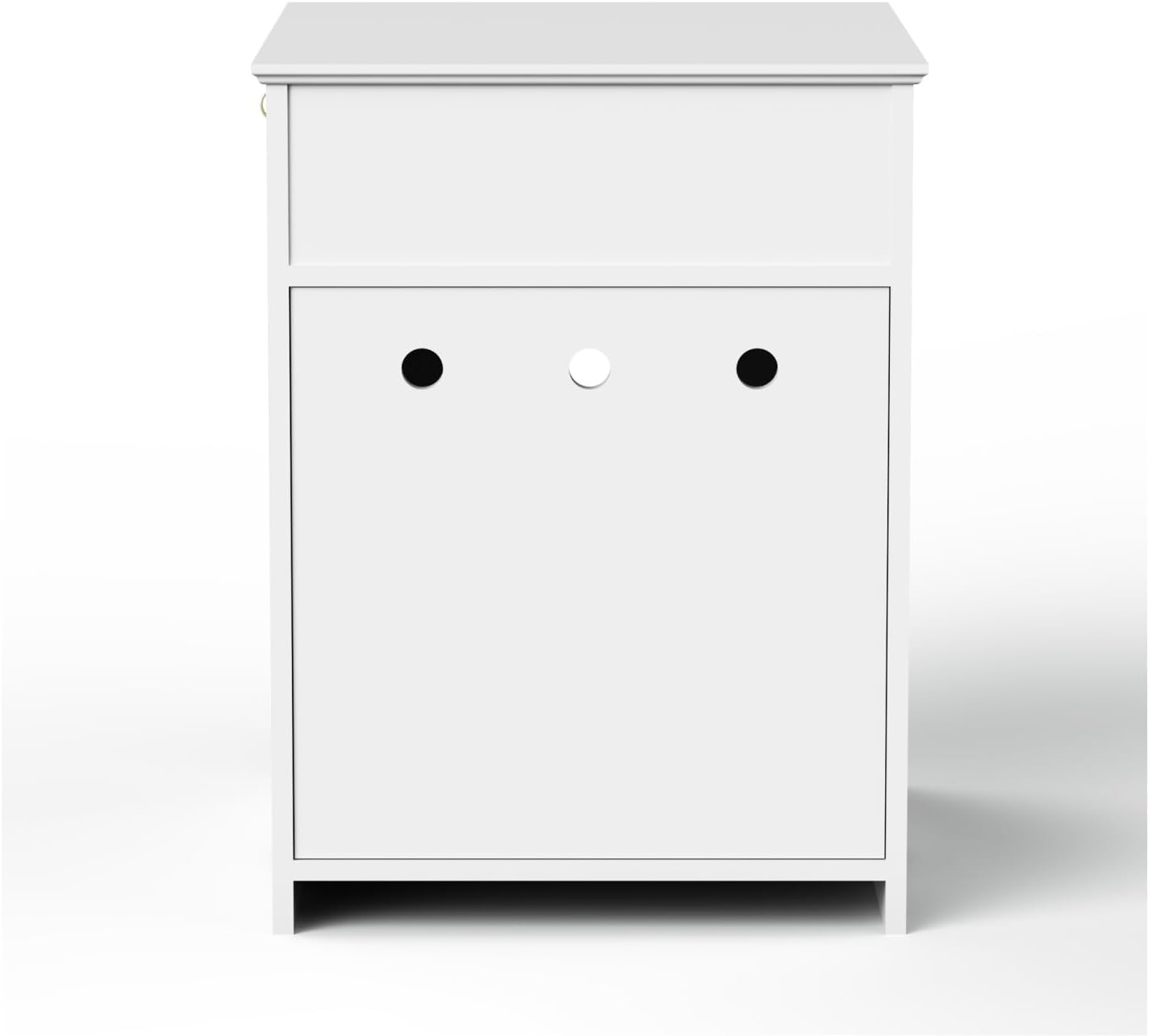 Wooden Pet House Cat Litter Box Enclosure with Drawer, Side Table, Indoor Pet Crate, Cat Home Nightstand (White)