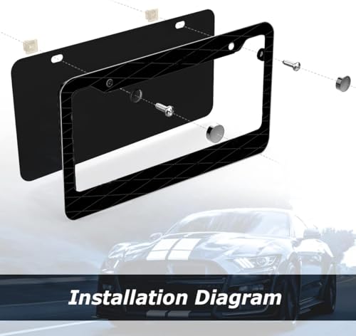 Image of 2PCS License Plate Frames for Retired U.S.Navy,Car License Plate Bracket Holder, Premium Aluminum Alloy Weather Proof License Plate Covers with Screw Caps Cover Set Car Accessories