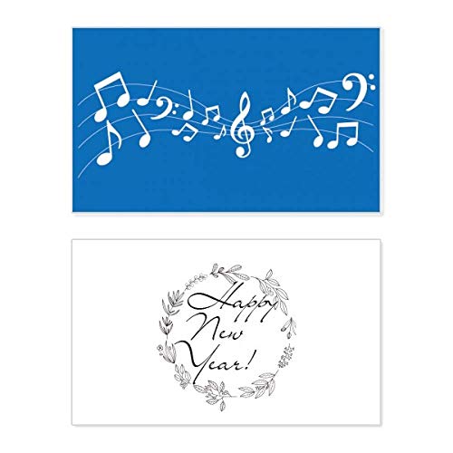 Tarjeta de Año Nuevo azul Jumpg 5-le para tus mensajes familiares navideños