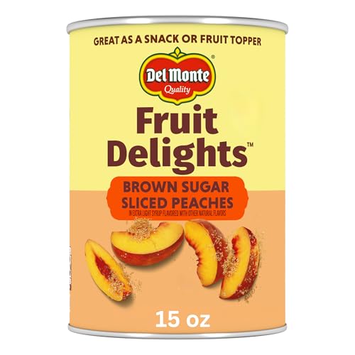 Del Monte Fruit Delights Sliced Peaches in Brown Sugar Extra Light Syrup, 15 oz. Can