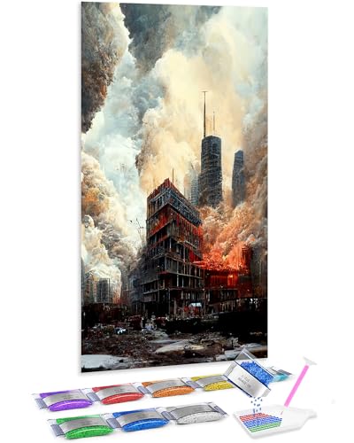 Manualidades para adultos con diamond painting 5D: decora tu salón con la gran ciudad