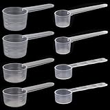 Dosierlöffel, 8 Stück Messlöffel Measuring Spoons Messlöffel Gramm 4g, 5g, 15g, 20g, Dosierlöffel Plastik Messlöffelsets Pulver Löffel Protein Löffel Kaffee für Backmessen Kochen und Flüssigkeit