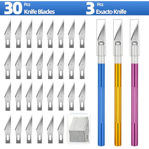 image for 3 PCS Exacto Knife, Hobby Knife, Craft Knives with 30 PCS Spare Exacto
