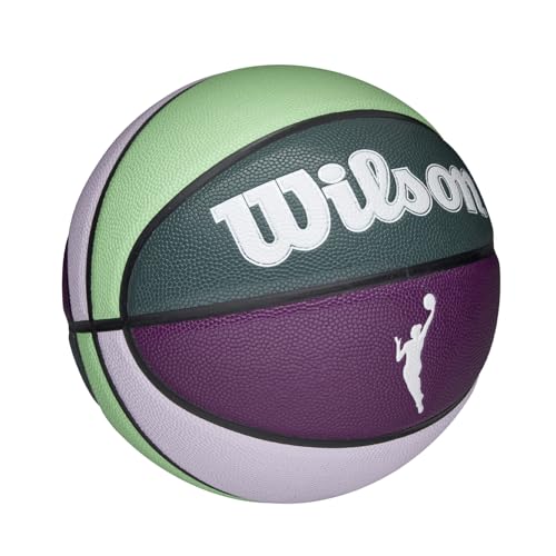 Wilson WNBA Heir Wow Basketball, Aus Pure Feel Materialien, Indoor/Outdoor Basketball, Farbe: Lila/Türkis, Größe: 6