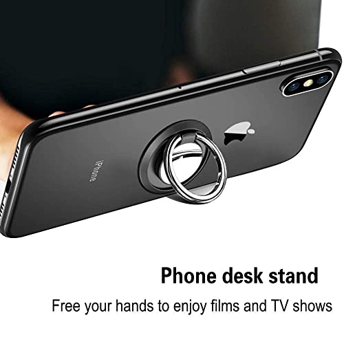 Image of amazon basics Universal Magnet Mobile Phone Ring Grip Holder Stand 360 Degree Rotation with Finger Ring for All Mobile Phone and Tablet (Black)
