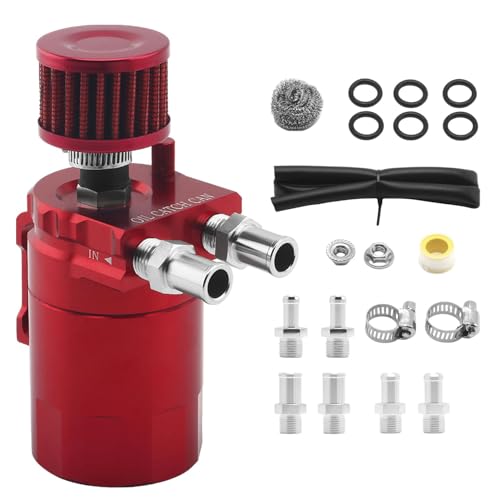 Kit de depósito de depósito de aceite, kit de depósito de tanque de 300 ml con filtro de respiración, lata separadora de aceite para motor, kit de depósito de tanque de aluminio