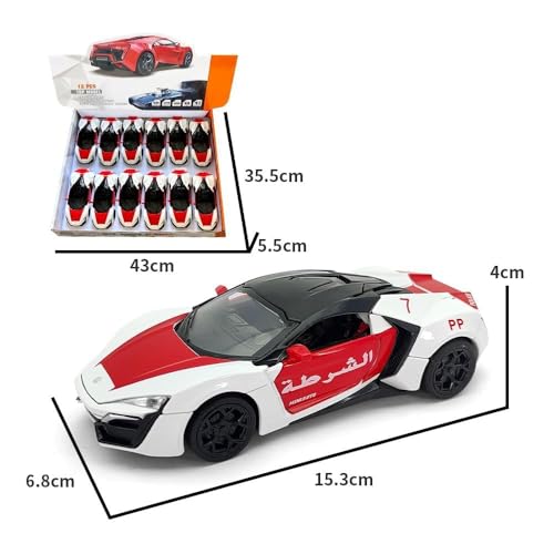 Image of VARIYA ENTERPRISE Exclusive Alloy Metal Pull Back Die-Cast Car Diecast Metal Pullback Toy Car with Openable 6 Doors,Light Music Boys Gifts Toys (F & F 7 Hypersport Dubai Police Car)