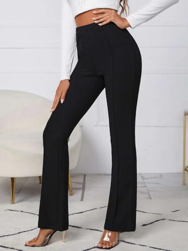 Image of Leriya Fashion Women's Yoga Dress Pants Stratchable Work Slacks Business Casual Office Straight Leg /Bootcut Elastic Waist Trouser for Women