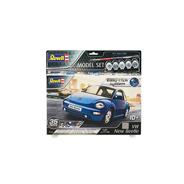 Revell 67643 Model Set VW New Beetle originalgetreuer Modellbausatz für Einsteiger, mit dem Easy-Click-System und Basis… – Bild 3