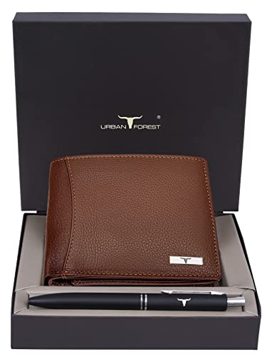 Oliver Leather Wallet for Men, Redwood with Pen, Contemporary2