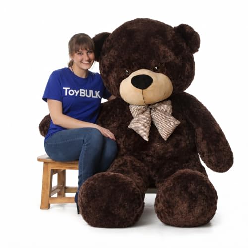 Image of 6 Feet Chocolate Teddy Bear - Big Soft Plush Toy Gift for Girlfriend, Wife, Husband, or Kids (6 Feet, Chocolate)