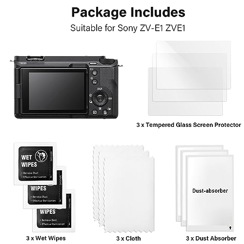 Rieibi (3 Packs) ZV-E1 Screen Protector for Sony ZVE1 Camera (for accessories) - Image 2