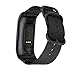 YOOSIDE Nylon Band for Fitbit Charge 3/Charge 4, NOTA Woven Nylon Band with Metal Stainless Steel Ring Wristband Strap for Fitbit Charge 4/4 SE(Black)