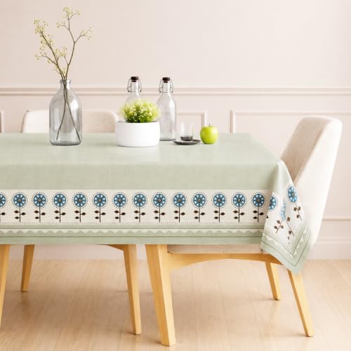 Image of STITCHNEST Cotton Slub Table Cover for 6 Seater Dining Table|54 x 78 Inches, Digitally Printed|Durable, Washable & Fade-Resistant Fabric