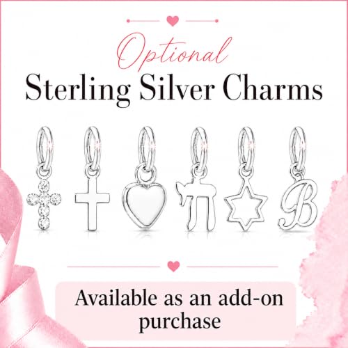 Image of Baby Crystals Personalized Jewelry Pink Pearl Initial Charm Bracelet for Girls & Women