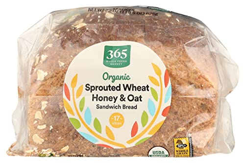 365 By Whole Foods Market, Bread Sprouted Wheat Honey Oat Organic, 22 Ounce #TOP5