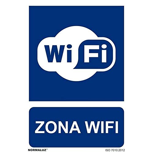 Normaluz Rd20961 - Señal Zona Wifi Aluminio 0,5Mm 21X30 Cm Con Cte, Ripci