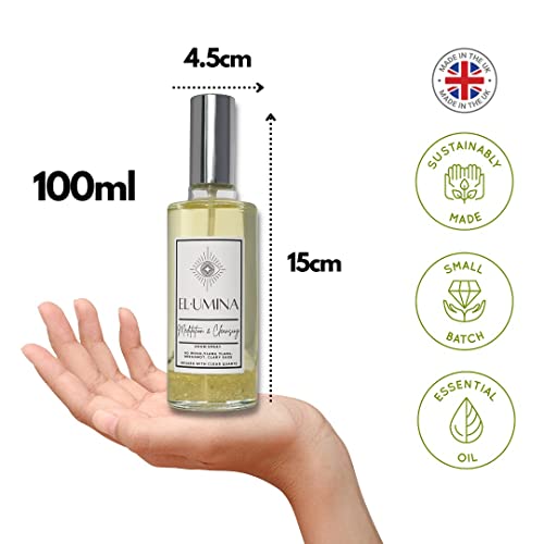 Elumina 100ml Meditation & Cleansing Room, Pillow and Aura Sprays Infused with Clear Quartz. (Ho Wood, Ylang Ylang… - Image 4