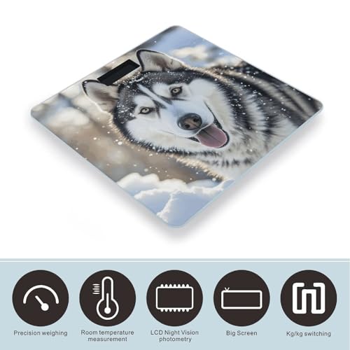 Báscula digital para baño con vidrio templado y pantalla LCD miniatura 3