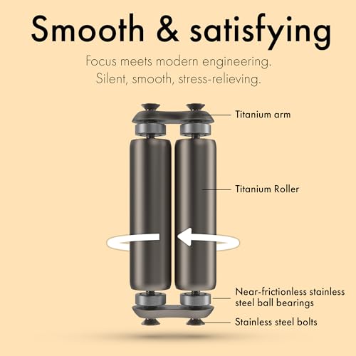 Image of ONO Roller - Handheld Fidget Toy for Adults | Help Relieve Stress, Anxiety, Tension | Promotes Focus, Clarity | Compact, Portable Design (Titanium, Junior Size - Titanium)