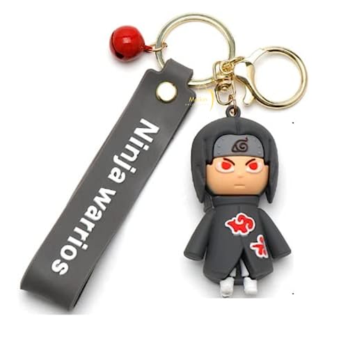 Image of MALKIN Rubber Anime Keychain - Naruto Merchandise, Action Figures, Figurines, Accessories (Itachi, Silver)