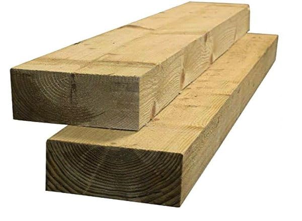 Timber Sleepers 1.5m Presser Treated Softwood Railway Sleepers 200mm x 100mm Thick New Green Presser Treaded Sleeper (4)