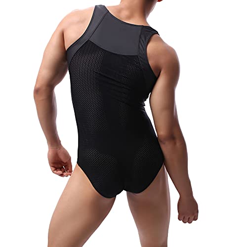 QiaTi Mens Bodysuit Sexy Athletic Supporters Jumpsuit Sport Singlet Leotard Underwear Wrestling Bodysuit2