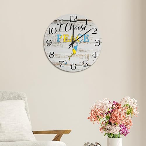 Horloge murale drapeau Palaos 38 cm I Choose Peace rustique