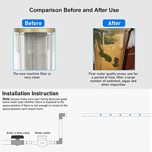 Wasserfilter Wiederverwendbare, 1 Zoll Wasser Vorfilter Sedimentfilter, Spin Down Sediment Wasserfilter, Ausspülbarer Feinfilter für Brunnenwasserschlauch-Sedimentfilter (mit 3/4' Adapter)