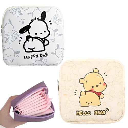 WBZOWRB 2 Piezas Neceser Compresas, Bolsas De Almacenamiento De Servilletas Sanitarias, Bolsa De Algodón Para Copa Menstrual, Bolsa Portátil Para El Período, Bolsa Para Tampón(2Forma)
