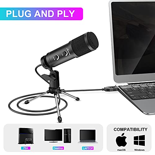 USB Mikrofon für PC, NANIWAN Kondensator PC Mikrofon mit Ständer für Computer Podcasting Streaming YouTube Video… – Bild 3