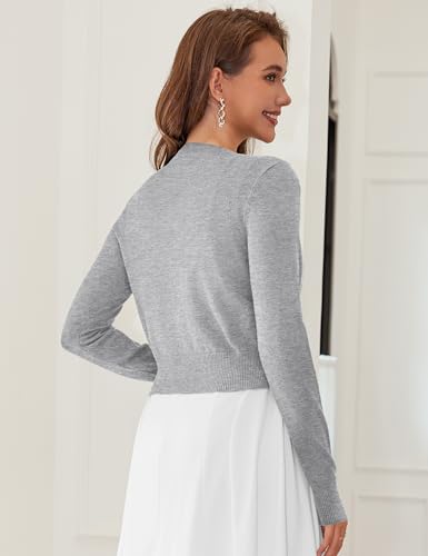 Image of LETDIOSTO Cropped Cardigan Bolero Shrug for Women, Button Down Long Sleeve Knit Sweater for Dresses,for Jeans, XS to XL
