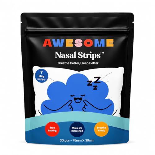 Image of AWESOME Nasal Strips for Snoring Relief & Easy Breathing, 7 Count