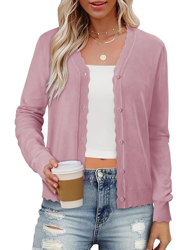 onlypuff Cardigan Sweaters Women Open Front Trendy Fall Outfit PinkPurple S - image 1