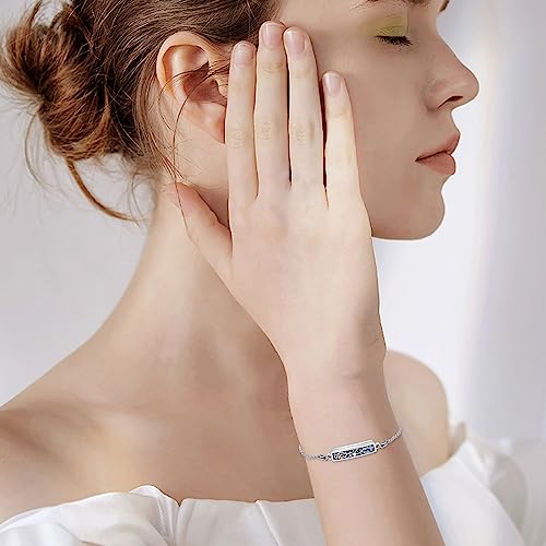 Urn Bracelet For Ashes Compass/Tree of Life/Sunflower/Opal/Cross/Dragonfly/Mountain 925 Sterling Silver Cremation Keepsake Pendant Bracelet For Women2