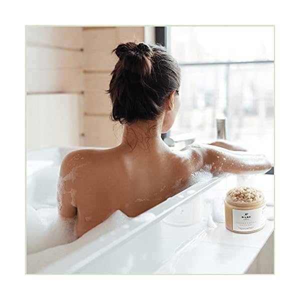 Bare-Botanics-Body-Scrub-Coconut-Vanilla--Gentle-Exfoliator-Super-Moisturizer-All-Natural-Non-Greasy-No-Synthetic-Fragrances-No-Nut-Oils-Salt-Scrub Bare Botanics Coconut Vanilla Body Scrub 24oz | Made in Madison, WI | All Natural Sea Salt Exfoliator w/ Skin Loving Moisturizers | Vegan & Cruelty Free | Gift Ready Packaging w/ a Cute Wooden Spoon